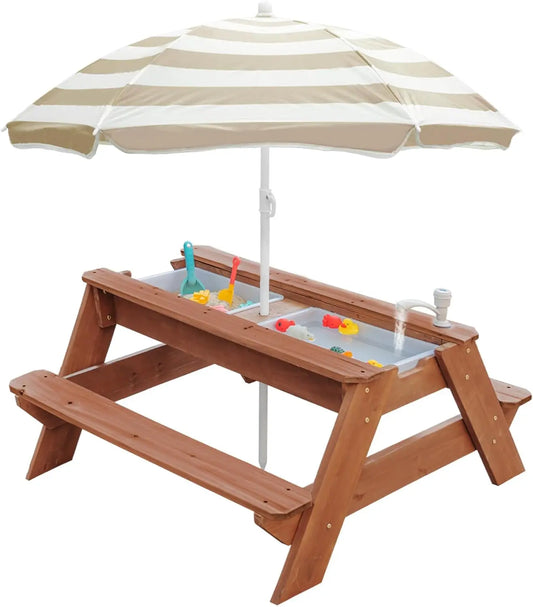 Children's Three-in-One Sand and Water Activity Table