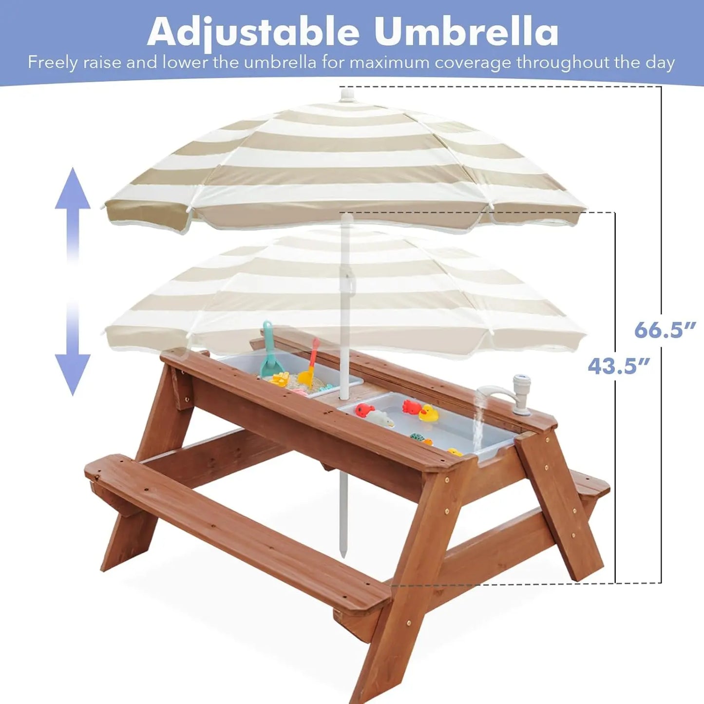 Children's Three-in-One Sand and Water Activity Table