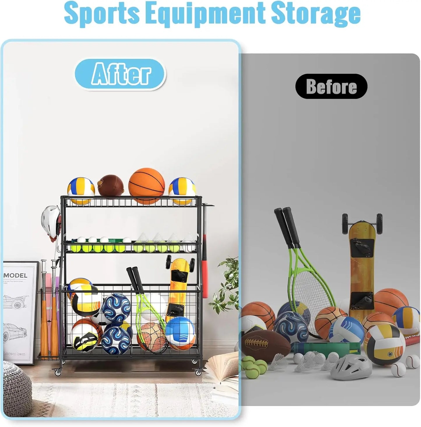 Sports Equipment Garage Storage Rack
