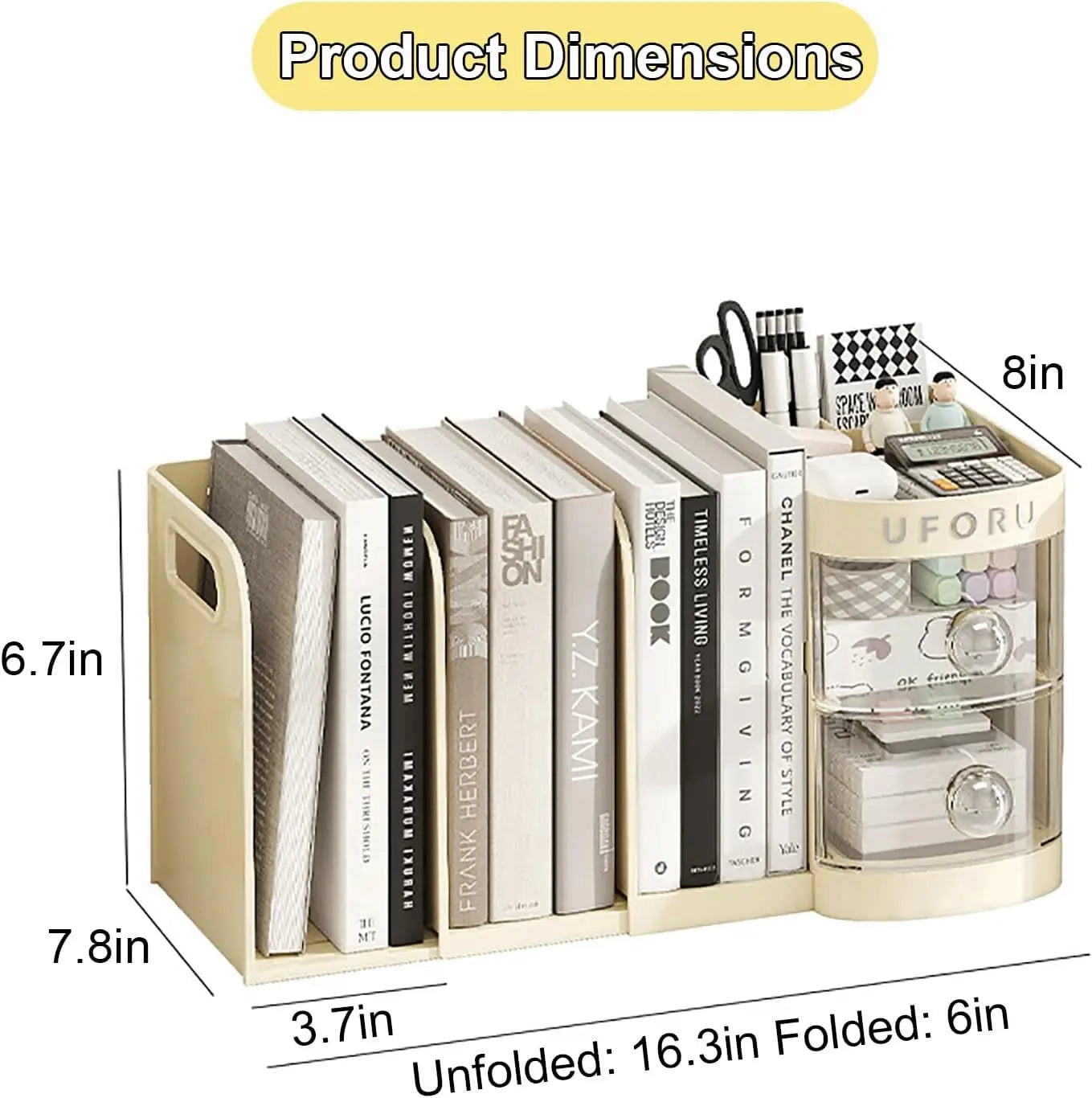 Desktop storage box with bookends