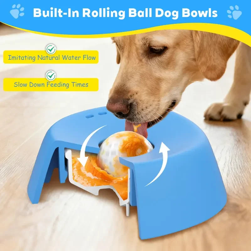 🐾Vet-Recommended Slow Feeder Bowl for Dogs & Cats - Interactive Anti-Gulping Pet Dish for Healthy Tummies