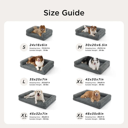 Waterproof Memory Foam Pet Bed with Protective Edging