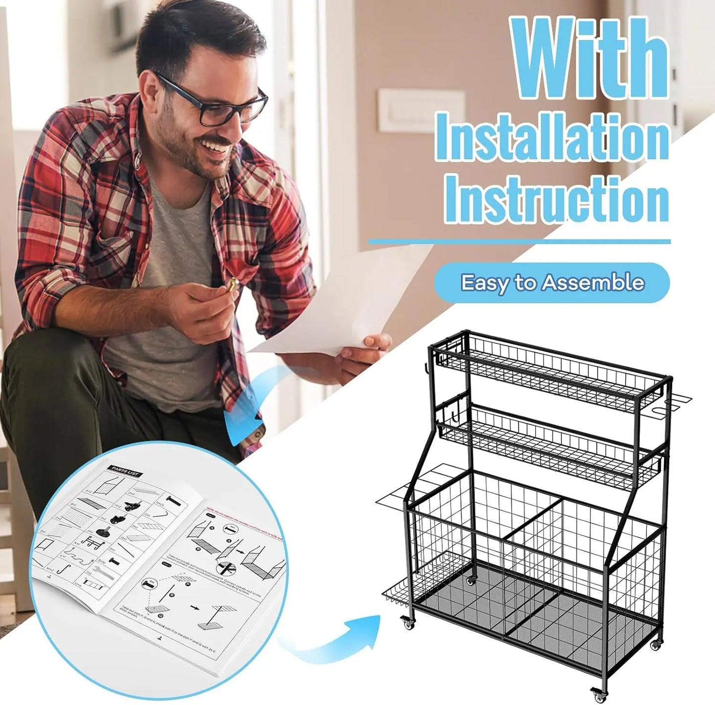 Sports Equipment Garage Storage Rack