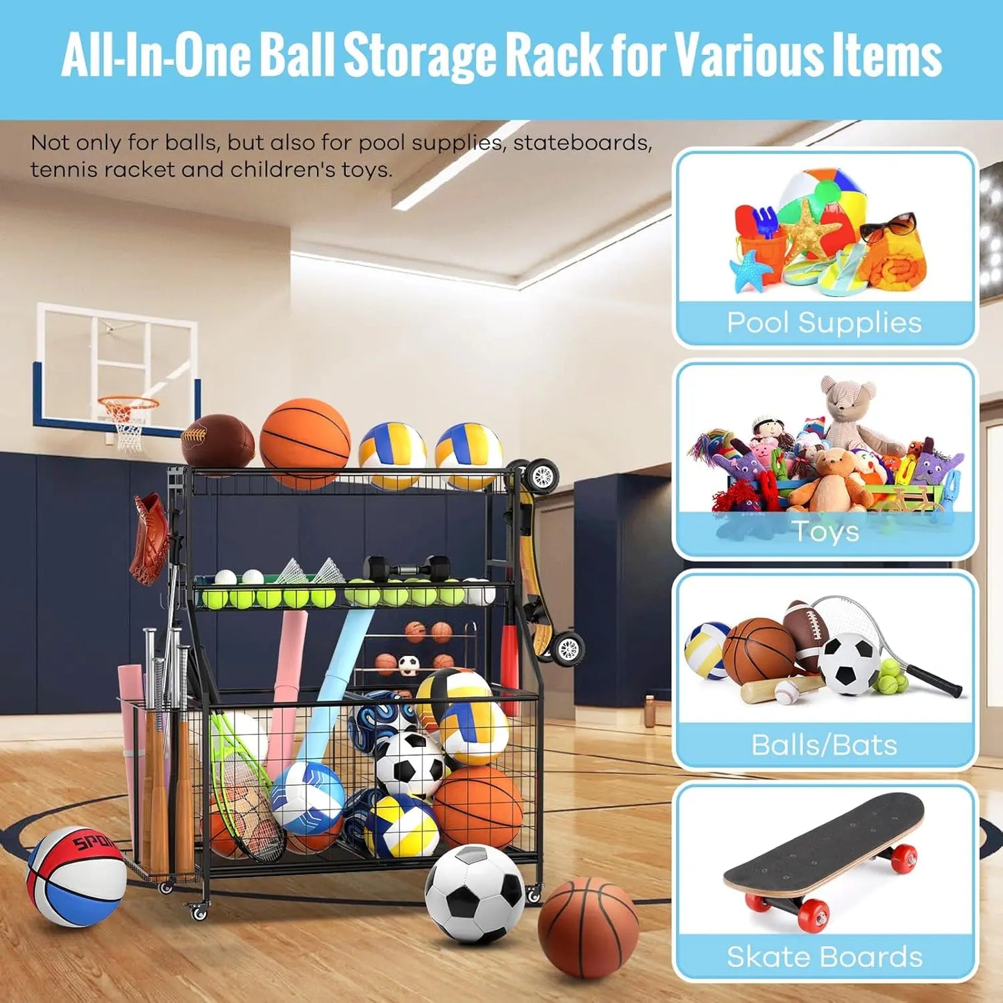 Sports Equipment Garage Storage Rack