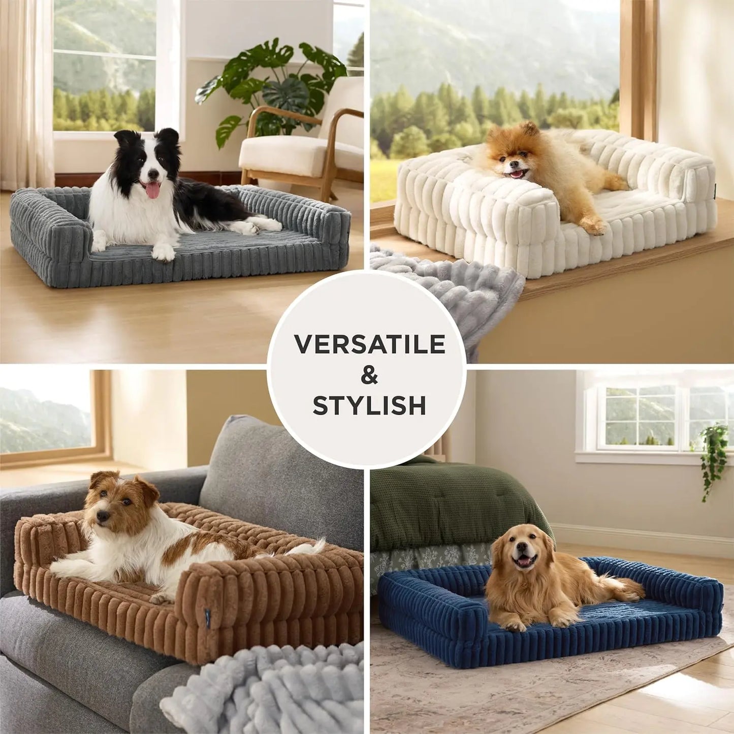 Waterproof Memory Foam Pet Bed with Protective Edging
