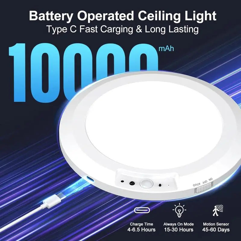 Magnetic Wireless Ceiling Light Battery Powered for Closet Shower Stairs Shed Hallway Porch Patio ect
