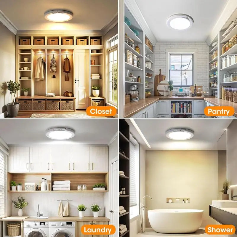 Magnetic Wireless Ceiling Light Battery Powered for Closet Shower Stairs Shed Hallway Porch Patio ect