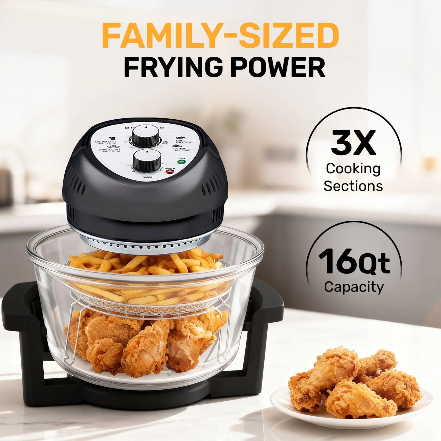 Family Size 16-Quart Healthy Air Fryer